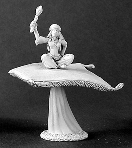Reaper Miniatures Sorceress On Flying Carpet #03075 Dark Heaven Unpainted Metal