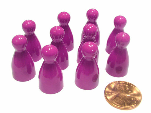 Set of 10 Halma 25mm Pawns Pawn Peg Pegs Board Game Play Pieces - Purple