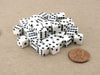 Set of 50 8mm Six-Sided D6 Small Square-Edge Dice - White with Black Pips