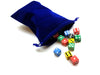 6" x 8" Soft Velvet Drawstring Gaming Pouch Dice Bag - Blue