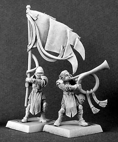 Reaper Miniatures Standard & Musician, Crus #14300 Crusaders Unpainted D&D Mini