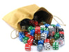 7" x 8" Leather Gaming Dice Bag with String-Top Closure