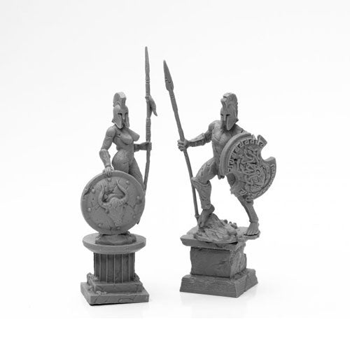 Reaper Miniatures Amazon and Spartan Living Statues (Stone) #44127 Bones Black