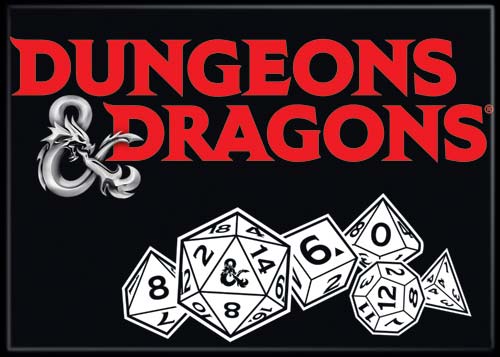 Dungeons & Dragons 3.5" x 2.5" Magnet - Dungeons & Dragons Logo with Dice