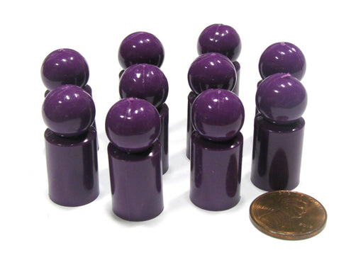 Set of 10 Ball Pawns 30mm Peg Pieces for Board Game Play - Purple