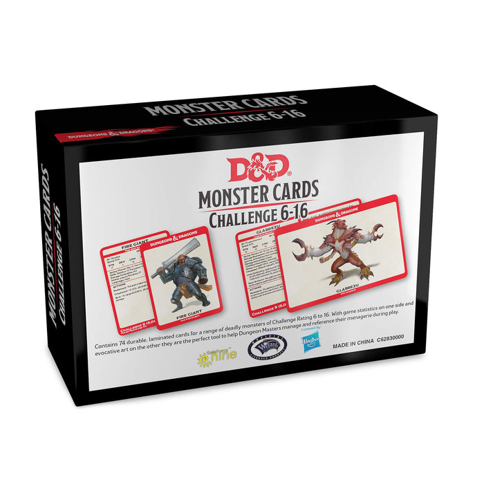 Dungeons and Dragons RPG Monster Cards - 74 Cards with Challenge Rating 6 to 16