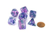 Unicorn Resin 16mm 7-Die Polyhedral Dice Set - Violet Infusion