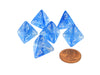 Borealis 18mm 4 Sided D4 Chessex Dice, 6 Pieces - Sky Blue with White