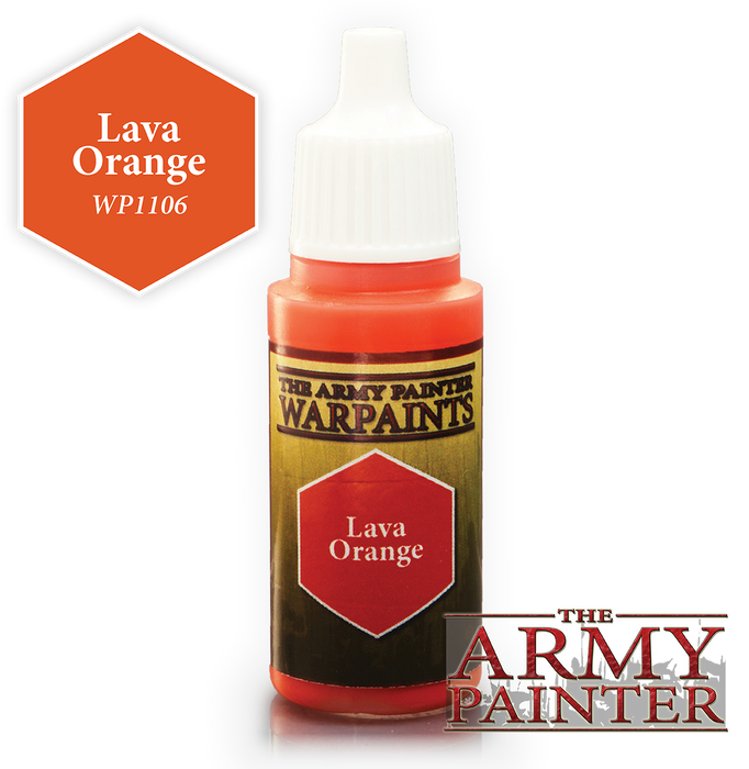 The Army Painter Acrylic Warpaints: Lava Orange 18mL Eyedropper Paint Bottle