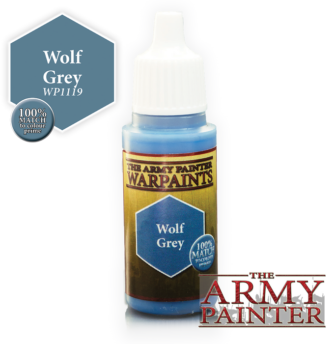 The Army Painter Acrylic Warpaints: Wolf Grey 18mL Eyedropper Paint Bottle