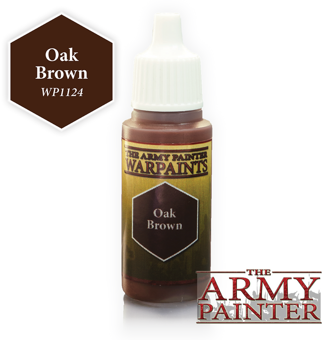 The Army Painter Acrylic Warpaints: Oak Brown 18mL Eyedropper Paint Bottle