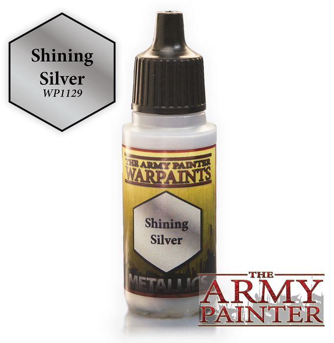 The Army Painter Metallic Warpaints: Shining Silver 18mL Eyedropper Paint Bottle