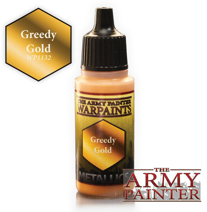The Army Painter Metallic Warpaints: Greedy Gold 18mL Eyedropper Paint Bottle
