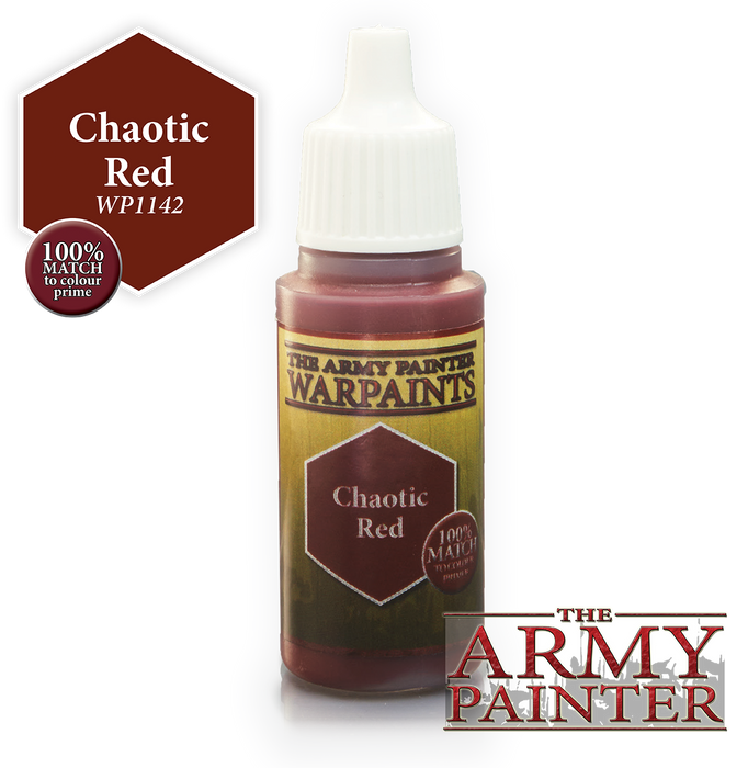 The Army Painter Acrylic Warpaints: Chaotic Red 18mL Eyedropper Paint Bottle