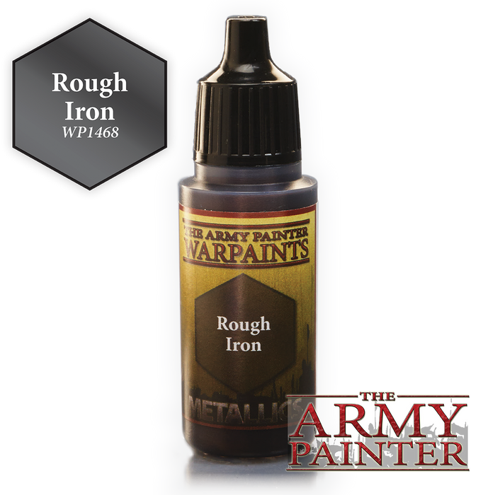 The Army Painter Metallic Warpaints: Rough Iron 18mL Eyedropper Paint Bottle