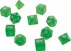 Polyhedral 11 Piece Eclipse Dice Set - Lime Green