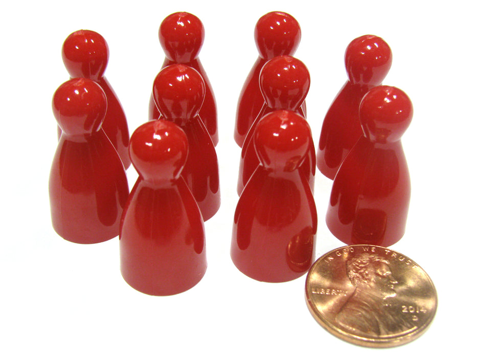 Set of 10 Halma 25mm Pawns Pawn Peg Pegs Board Game Play Pieces - Red