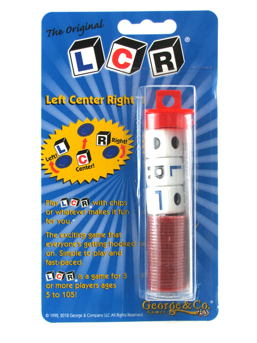 The Original LCR Left Center Right Dice Game In Tube Blister - Red