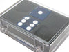 Transparent Precision Casino 3/4" Dice, 2 Pieces in Case - Blue with White Pips