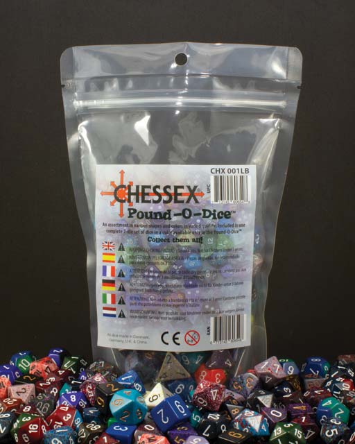 Pound-O-Dice Bag of Loose Assorted Chessex Dice (80 to 100 Dice)