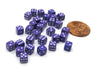 30 Deluxe Rounded Corner Six Sided D6 5mm .197 Inch Small Tiny Dice - Purple