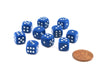 Pack of 10 Deluxe Round Edge Small 10mm Opaque D6 Dice - Blue