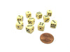 Pack of 10 Deluxe Round Edge Small 10mm Opaque D6 Dice - Ivory