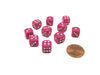 Pack of 10 Deluxe Round Edge Small 10mm Opaque D6 Dice - Pink