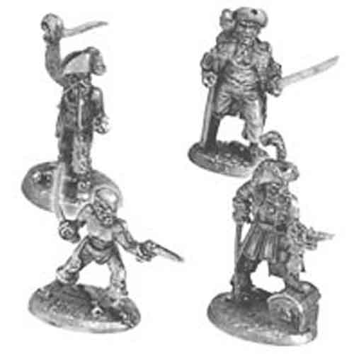 Ral Partha Pirates and Sailors (4 Pieces) #01-017 Unpainted Fantasy Metal Figure