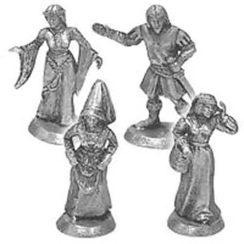 Ral Partha Three Ladies and A Hero 01-018 Unpainted Classic Fantasy Metal Figure