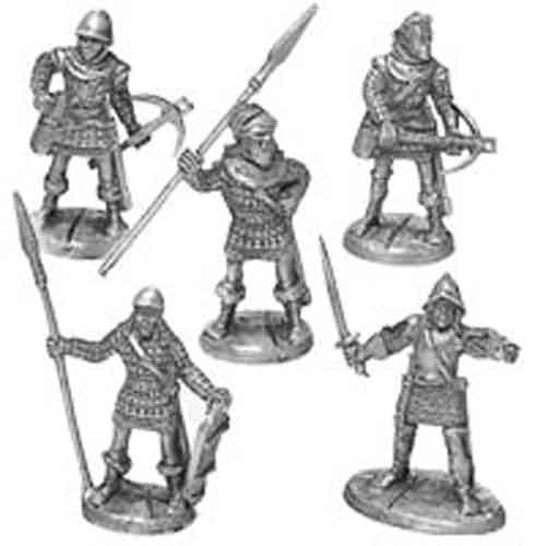 Ral Partha Town Guardsmen (5 Pieces) #01-021 Unpainted Fantasy Metal Figure