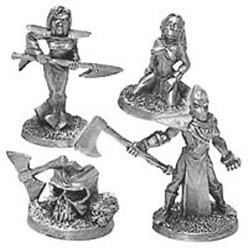 Ral Partha 2 Executioners, Prisoner, and Chopping Block #01-025 Unpainted Metal