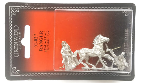 Ral Partha Ranger Set, Mounted and on Foot (2) #01-027 Unpainted Metal Figures