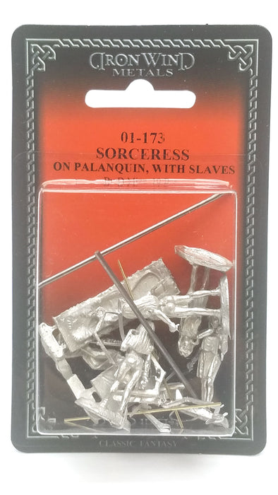 Ral Partha Sorceress on Palanquin and 4 Slave Bearers 01-173 Unpainted Metal