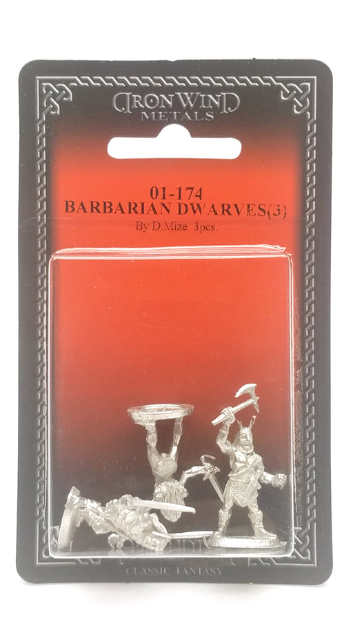 Ral Partha Barbarian Dwarves (3 Pieces) #01-174 Unpainted Fantasy Metal Figure