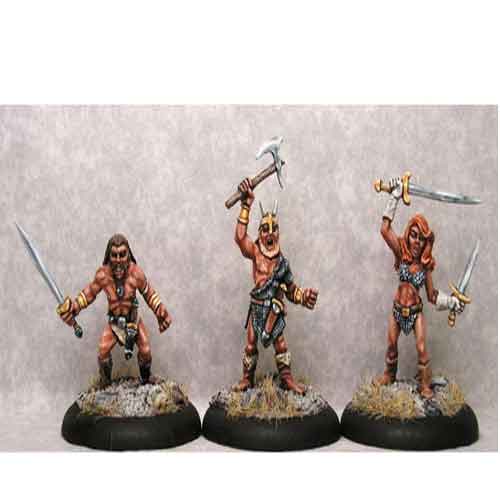 Ral Partha Barbarian Dwarves (3 Pieces) #01-174 Unpainted Fantasy Metal Figure