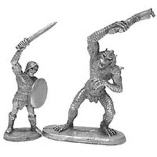 Ral Partha Beowulf and Grendell #01-189 Unpainted Classic Fantasy Metal Figure