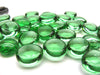 Glass Stones Board Game Pieces (~40 pieces) with Gray Velour Bag - Light Green