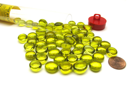 Tube of 40 Glass Gaming Stones (12-15mm) - Crystal Yellow