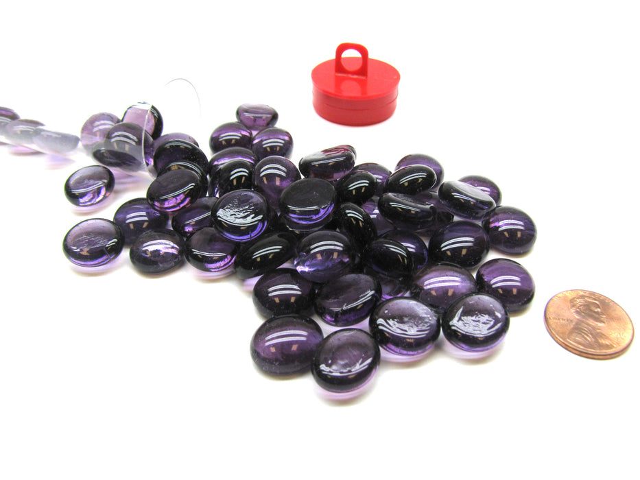 Tube of 40 Glass Gaming Stones (12-15mm) - Crystal Purple