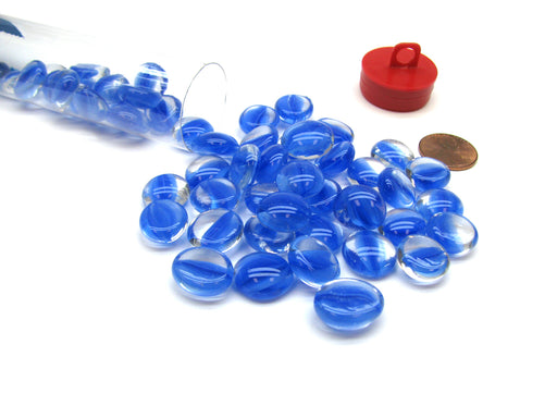Tube of 40 Glass Gaming Stones (12-15mm) - Dark Blue Catseye