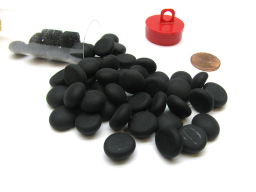 Tube of 40 Glass Gaming Stones (12-15mm) - Black Opal Frosted