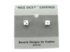 Tiny 5mm Post Stud Dice Earrings - Opaque White with Black Pips
