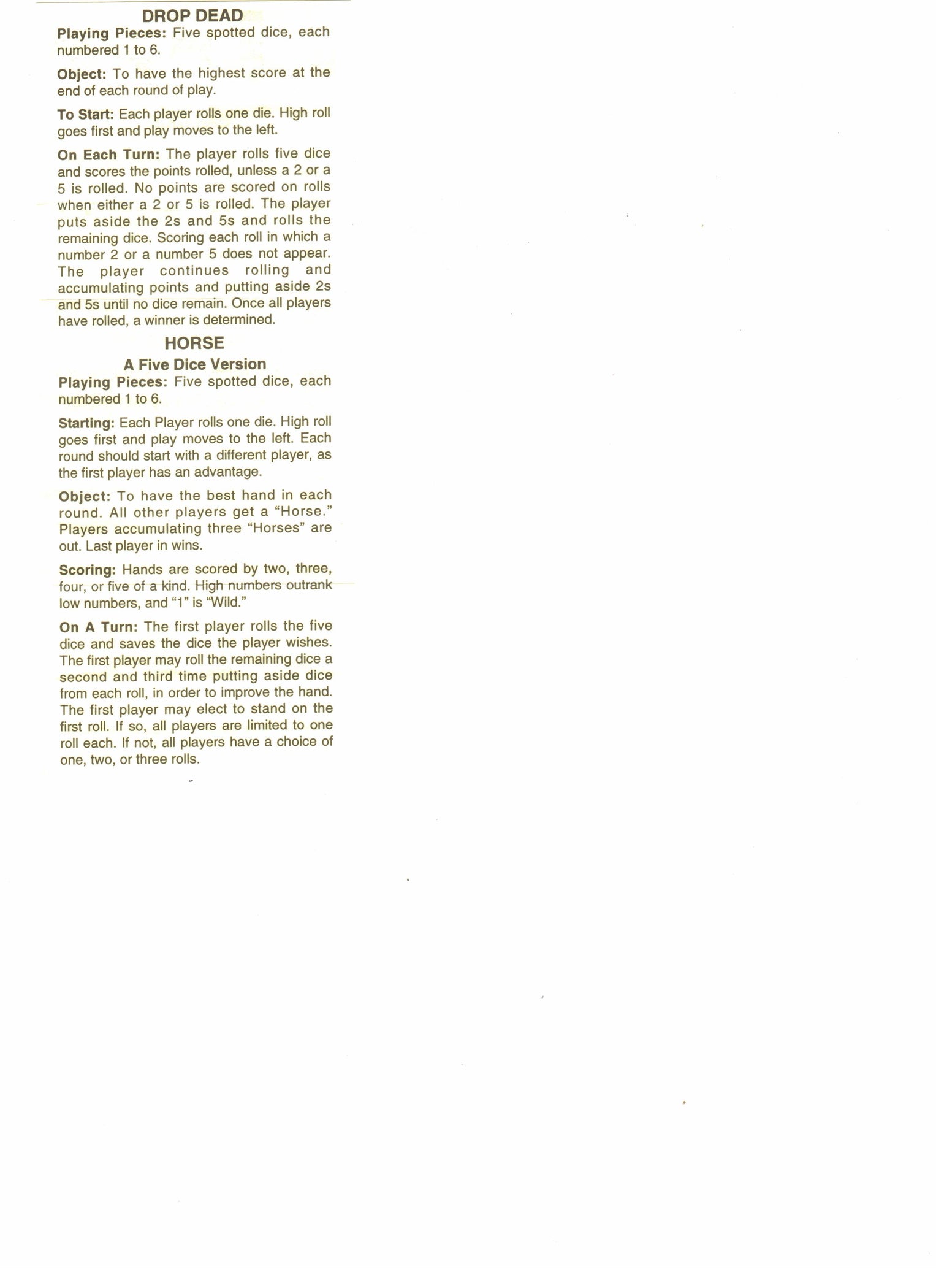 Bar Dice Game with 5 Dice Travel Tube and Gaming — Pippd