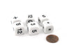 Pack of 6 Basic Addition and Subtraction Math Kit 16mm Dice - White with Black