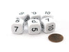 Pack of 6 Opaque Math Number (5-10) 16mm Dice - White with Black