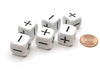 Pack of 6 Opaque Math Operator 2 Function (+,-) 16mm Dice - White with Black