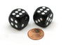 Pack of 2 18mm Wood Dice Loaded To Roll 6 - Black with Silver Pips