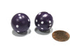 Set of 2 22mm Round Dice, Weighted to Display Number - Purple with White Pips
