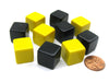Set of 10 D6 16mm Blank Opaque Dice - 5 Yellow and 5 Black